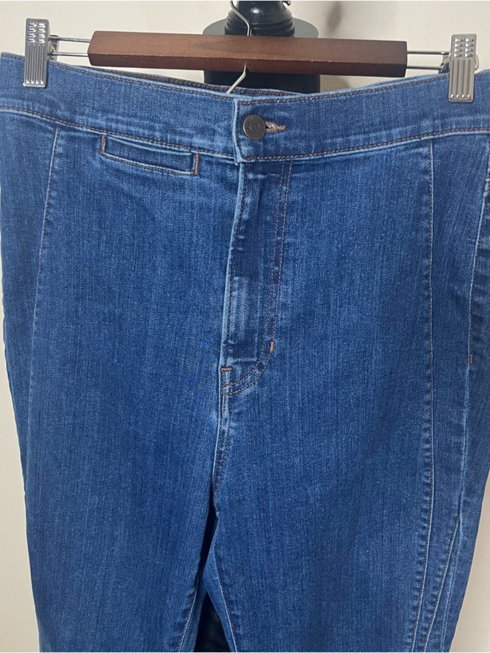 Veronica Beard Women’s Sheridan High Rise Exaggerated‎ Flare Blue Denim Jeans 30 - Picture 4 of 12